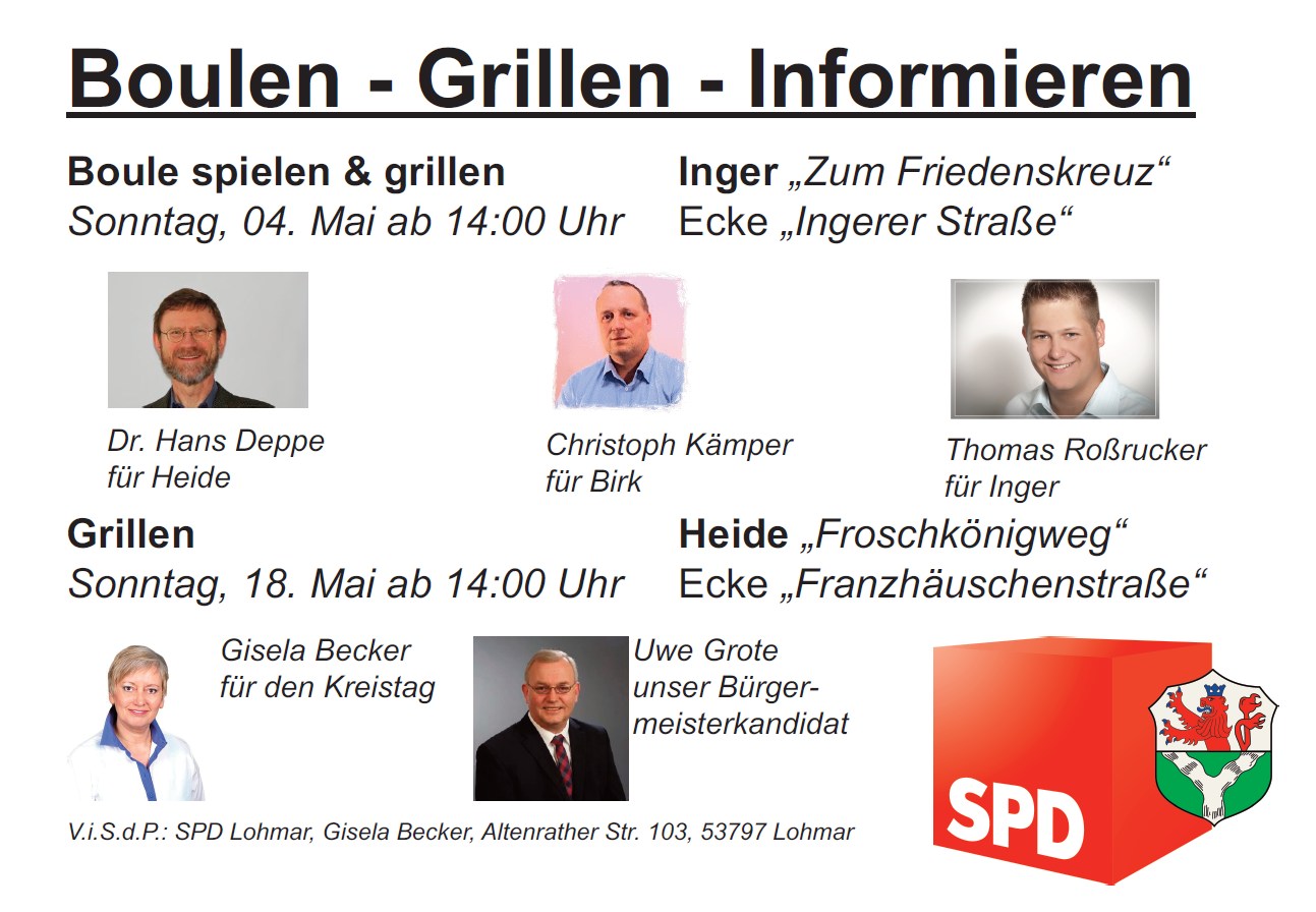 Boulen - grillen - informieren in Heide und Inger